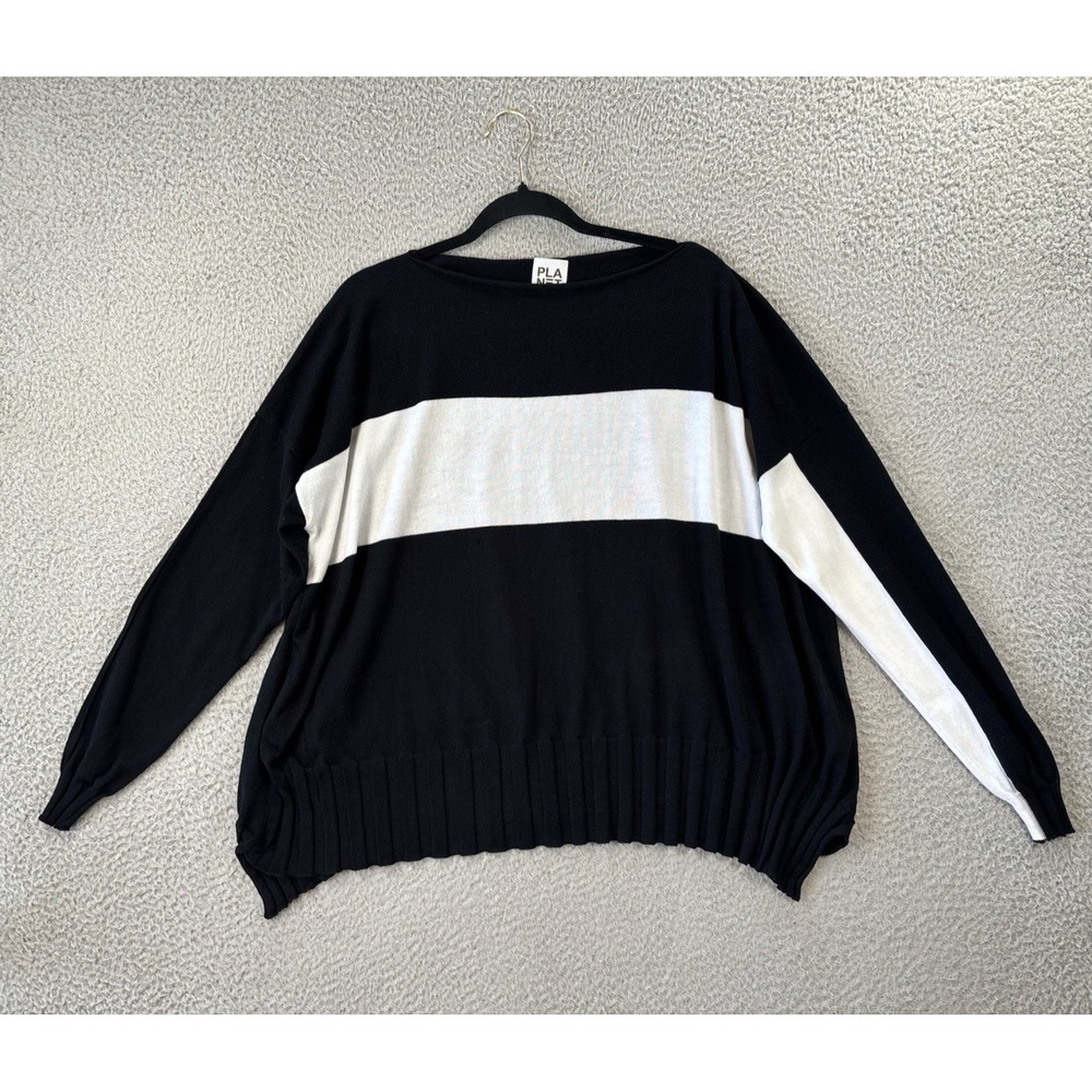 Planet by Lauren‎ G Sweater Womens OS Ribbed Hem Cotton Modal Oversized Tunic